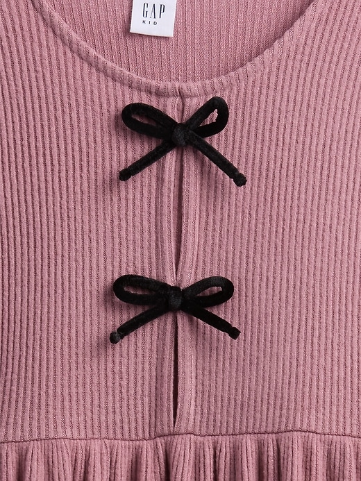 Image number 3 showing, Kids Softspun Rib Bow-Front Dress