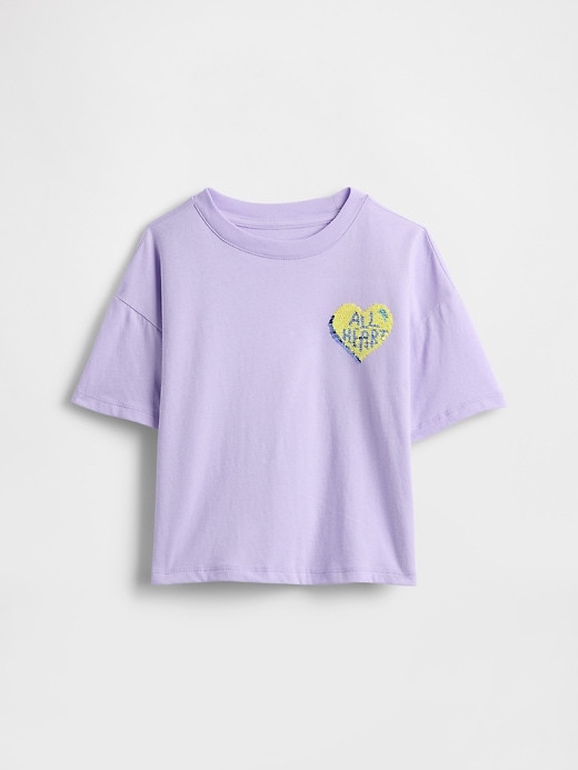 Image number 4 showing, Kids Oversized Flippy Sequin Graphic T-Shirt