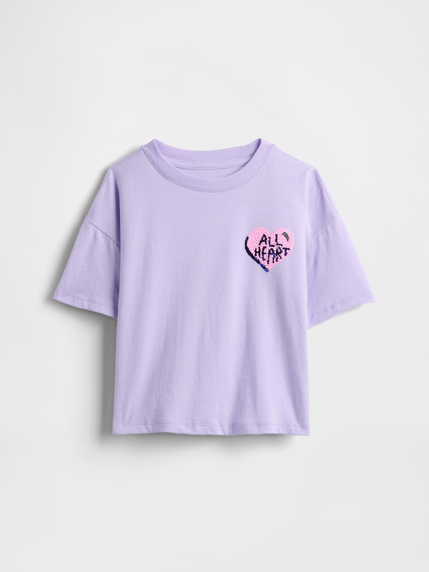 Kids Oversized Flippy Sequin Graphic T-Shirt