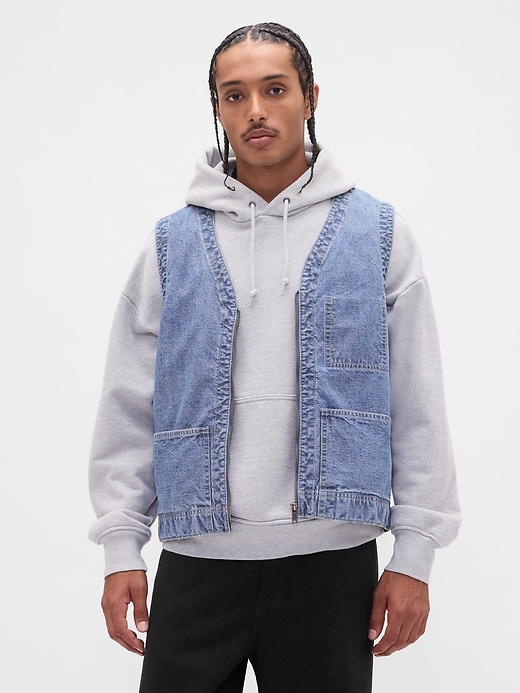 Image number 1 showing, Heavyweight Denim Utility Vest