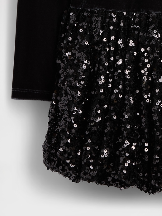 Image number 3 showing, Kids Mixed Media Sequin Bubble Dress