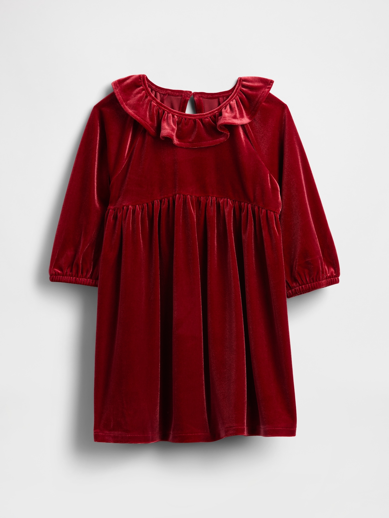 Baby & Toddler Velour Ruffle Collar Dress