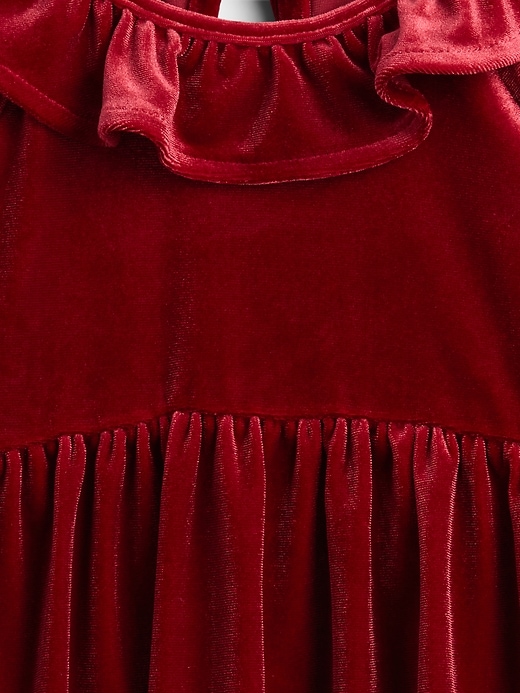 Image number 3 showing, Baby & Toddler Velour Ruffle Collar Dress