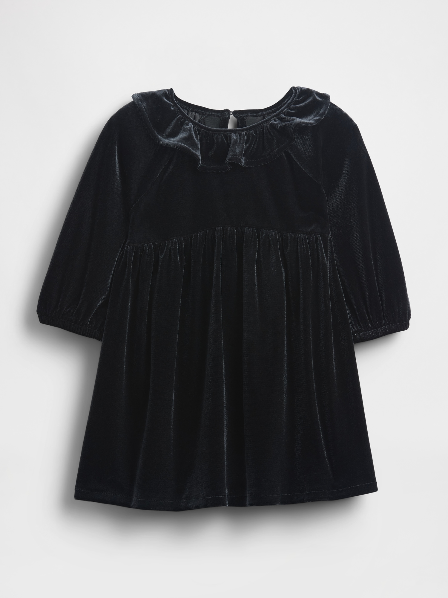 Baby & Toddler Velour Ruffle Collar Dress