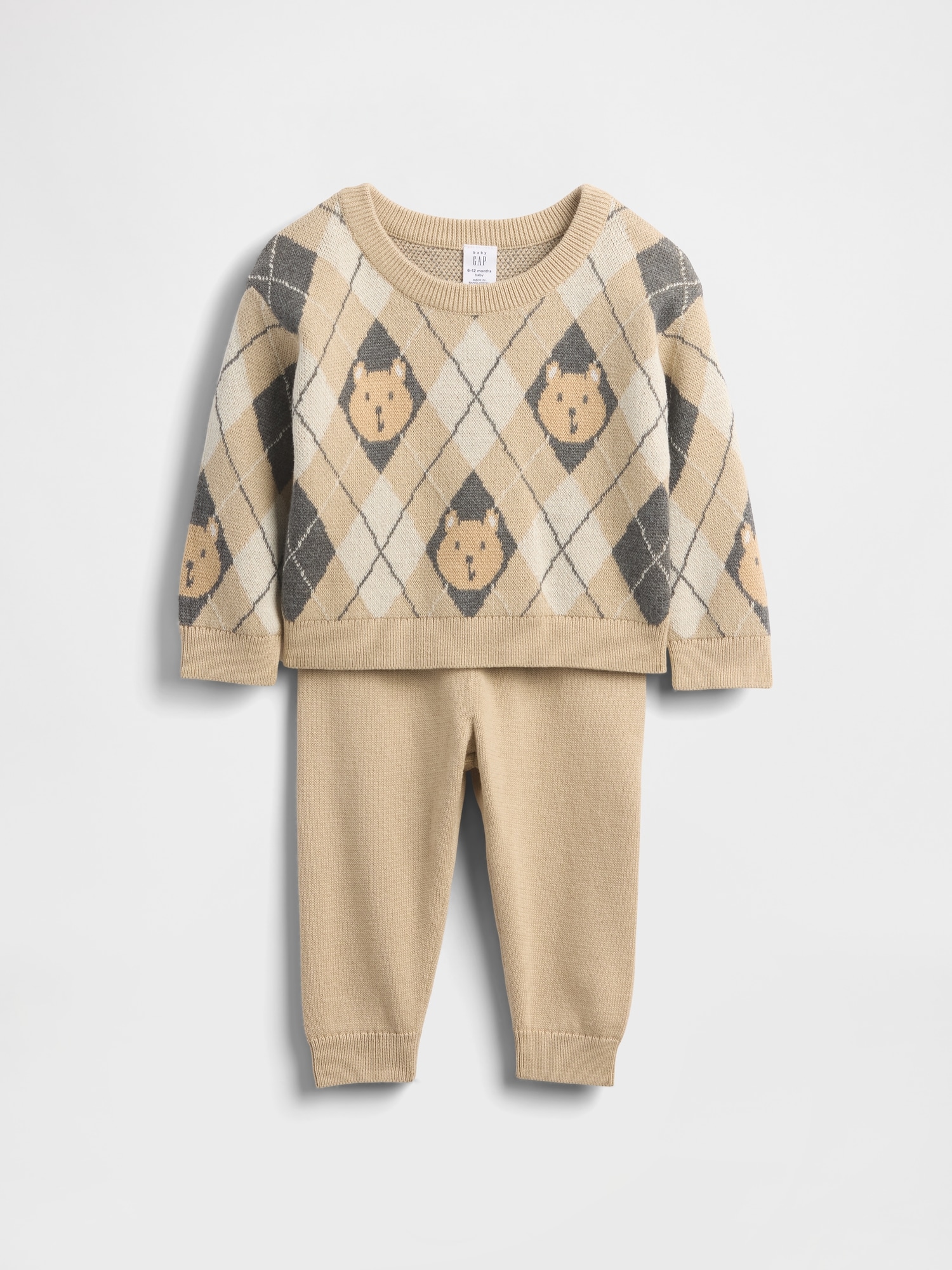 Gap Kids' Baby Brannan Bear Sweater Set In Brown