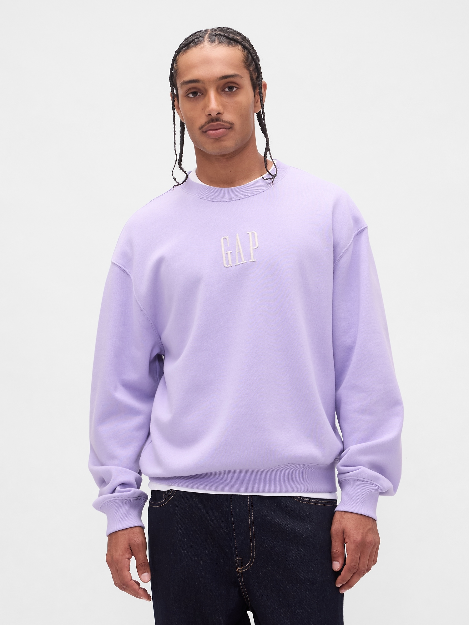 Gap Heavyweight Oversized Logo Sweatshirt In Purple