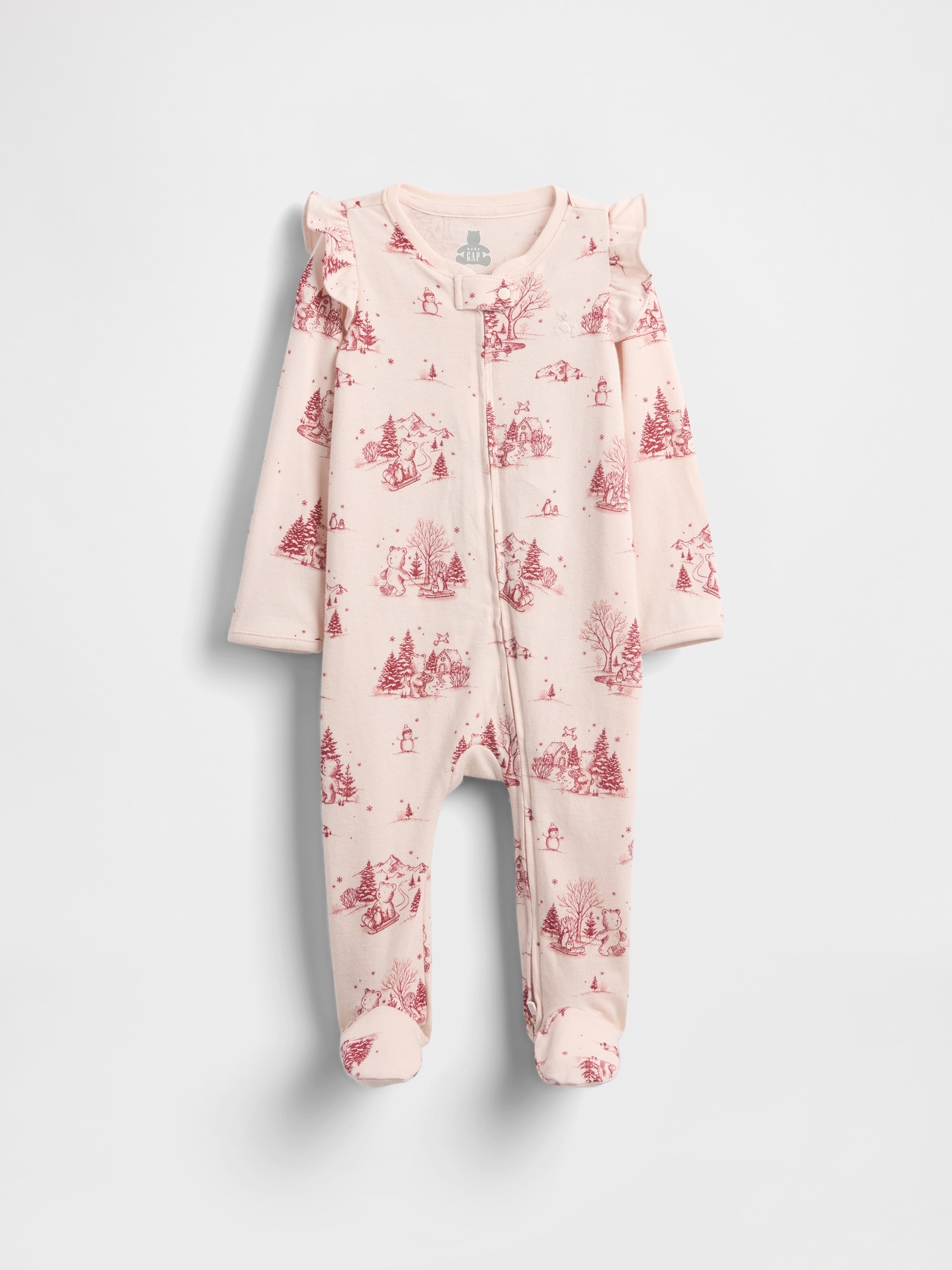 Baby First Favorites Footed One-Piece - Barely Pink Toile