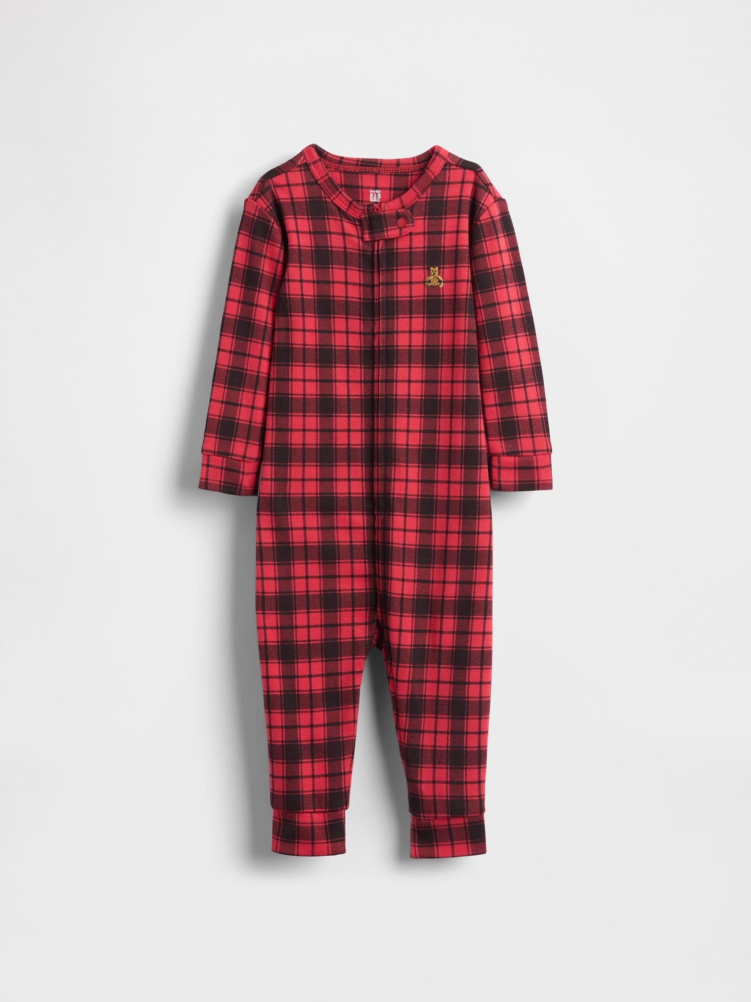 Baby Organic Cotton One-Piece - Red Plaid