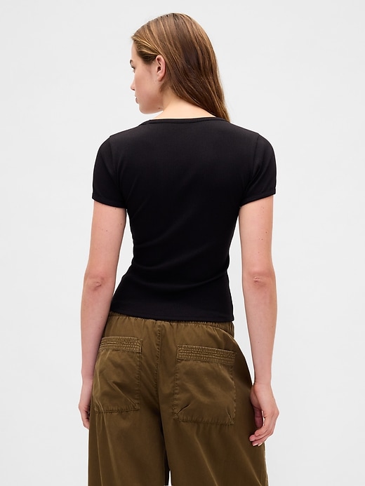 Image number 3 showing, Modern Rib Scoop Crop T-Shirt