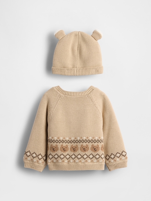 Image number 2 showing, Baby Sherpa-Lined Bear Cardigan Sweater Set