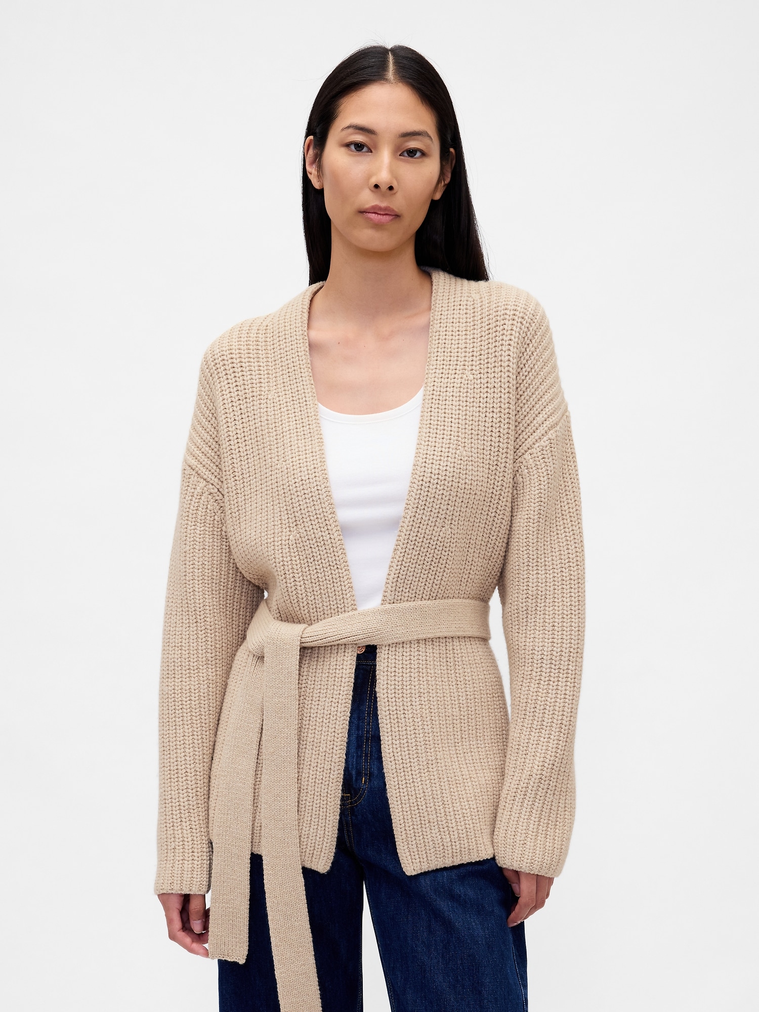 Gap Oversized Wrap Cardigan Sweater In Neutral