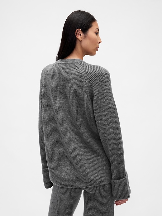 Image number 3 showing, CashSoft Shaker-Stitch Boyfriend Sweater