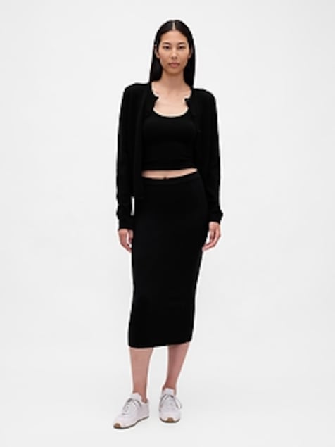 CashSoft Stretch Midi Skirt