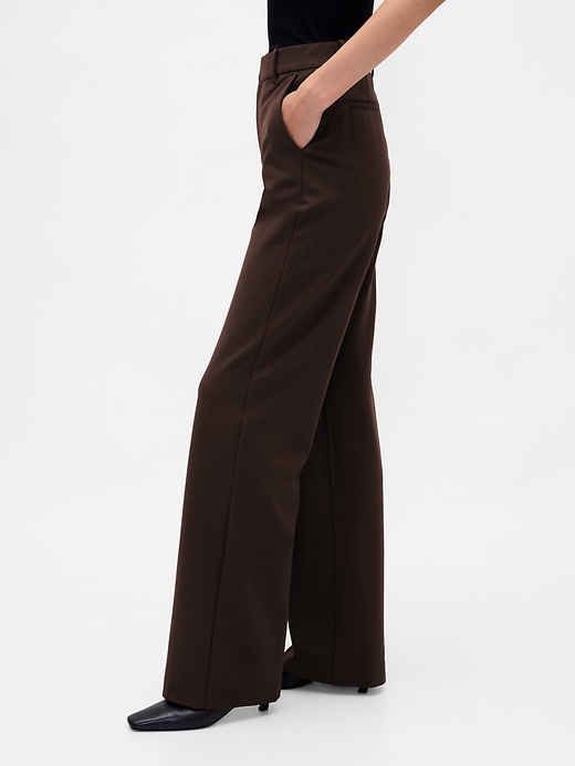 Image number 3 showing, High Rise Ponte Wide-Leg Pants
