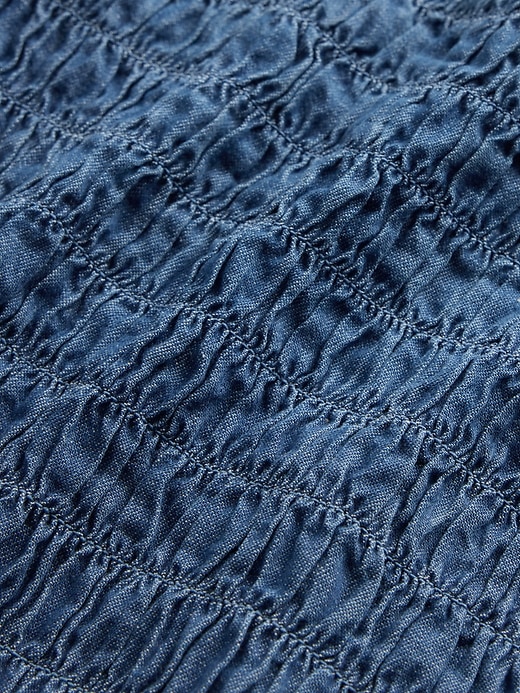 Image number 3 showing, Kids Denim Smocked Peplum Top