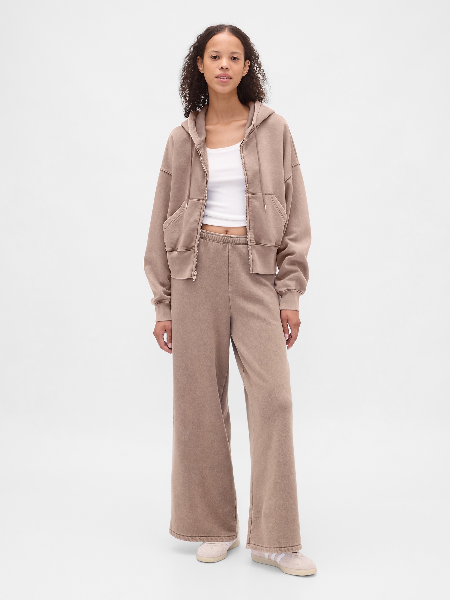 VintageSoft Baggy Wide-Leg Sweatpants - Plymouth Rock Brown Wash