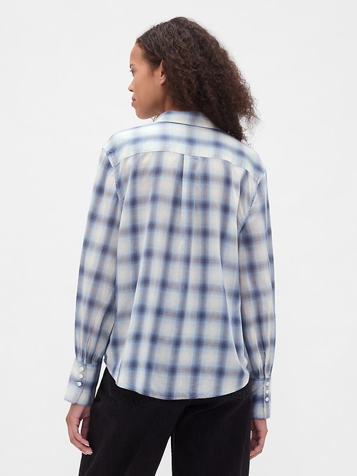 Image number 3 showing, Voile Plaid Shirt