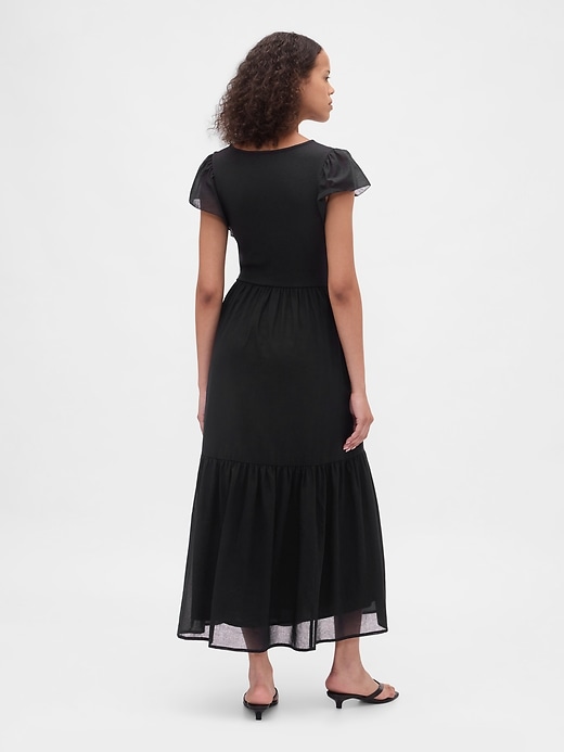 Image number 2 showing, Modern Mixed Media Ruffle Maxi Dress