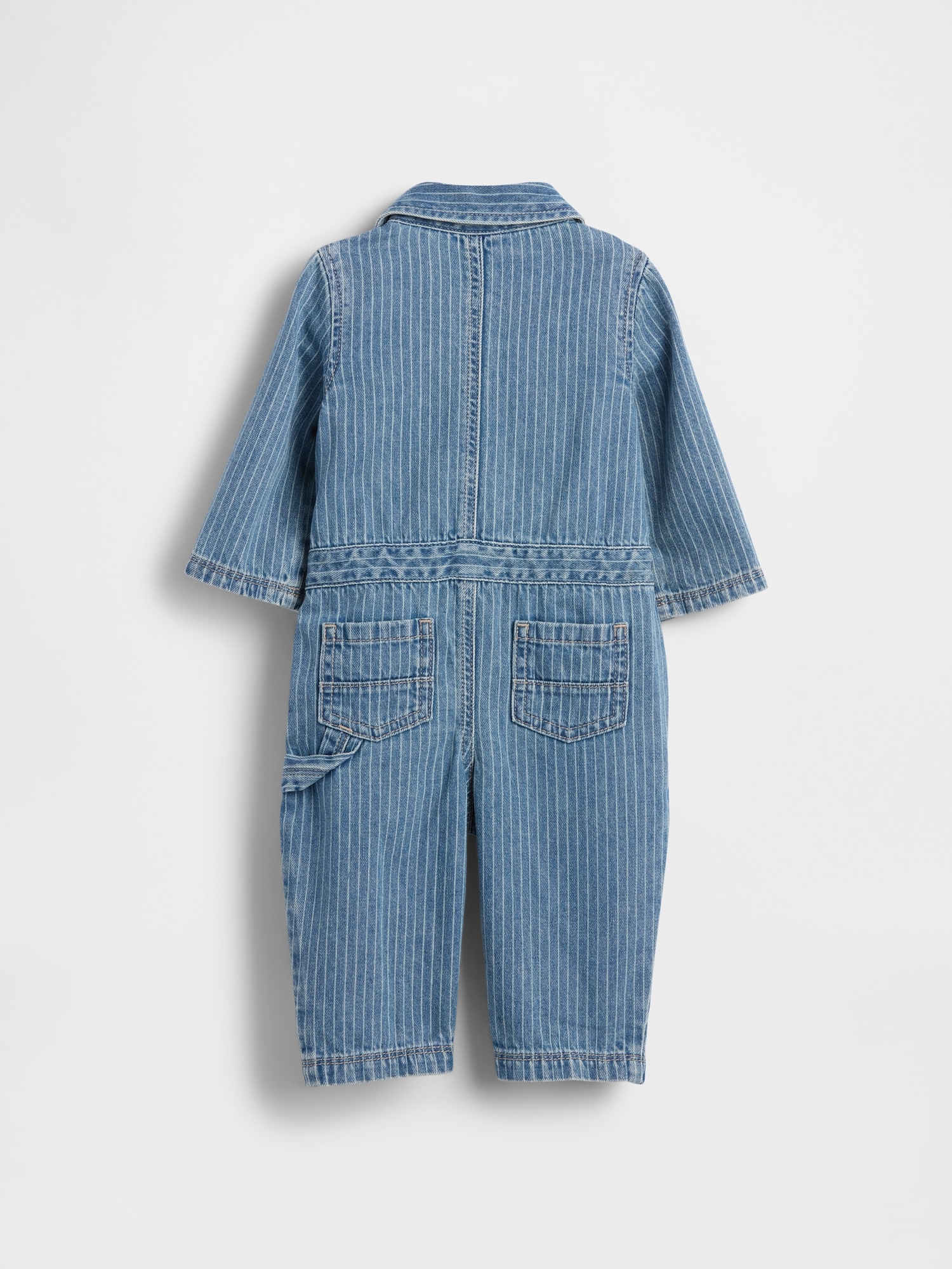 Baby Denim Stripe Utility One-Piece