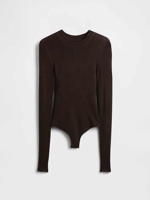 Image number 5 showing, Sheer Rib Sweater Bodysuit