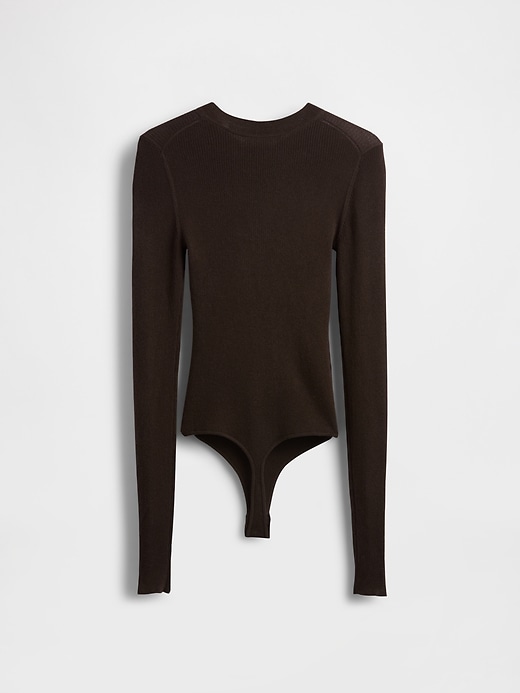 Image number 6 showing, Sheer Rib Sweater Bodysuit
