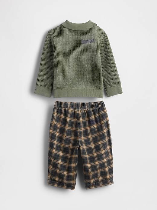Image number 2 showing, Baby Waffle Polo Outfit Set