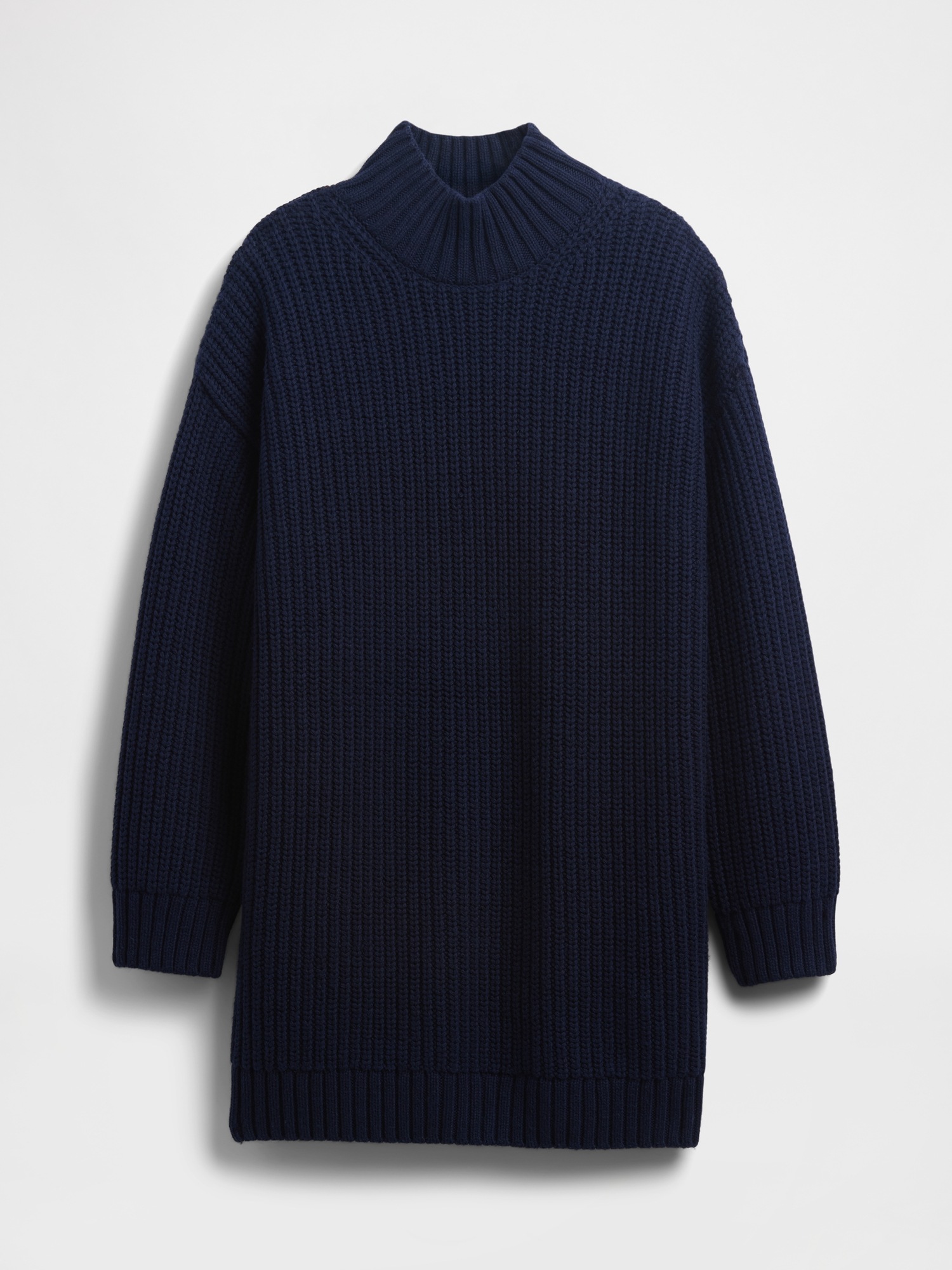 Женское платье Gap Oversized Turtleneck Sweater Mini, цвет: Тёмно-синий — фото 4