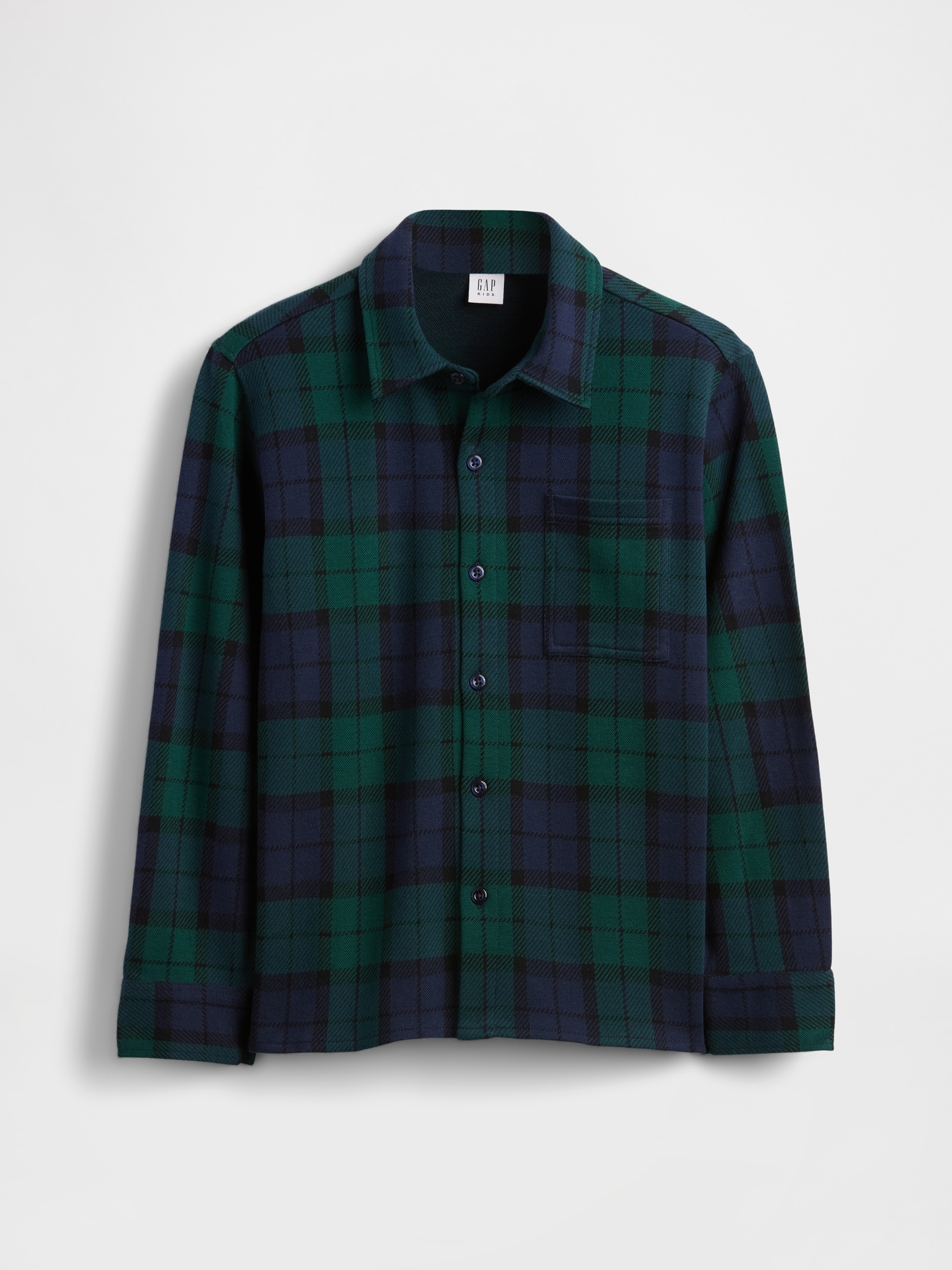 Kids Knit Jersey Plaid Shirt