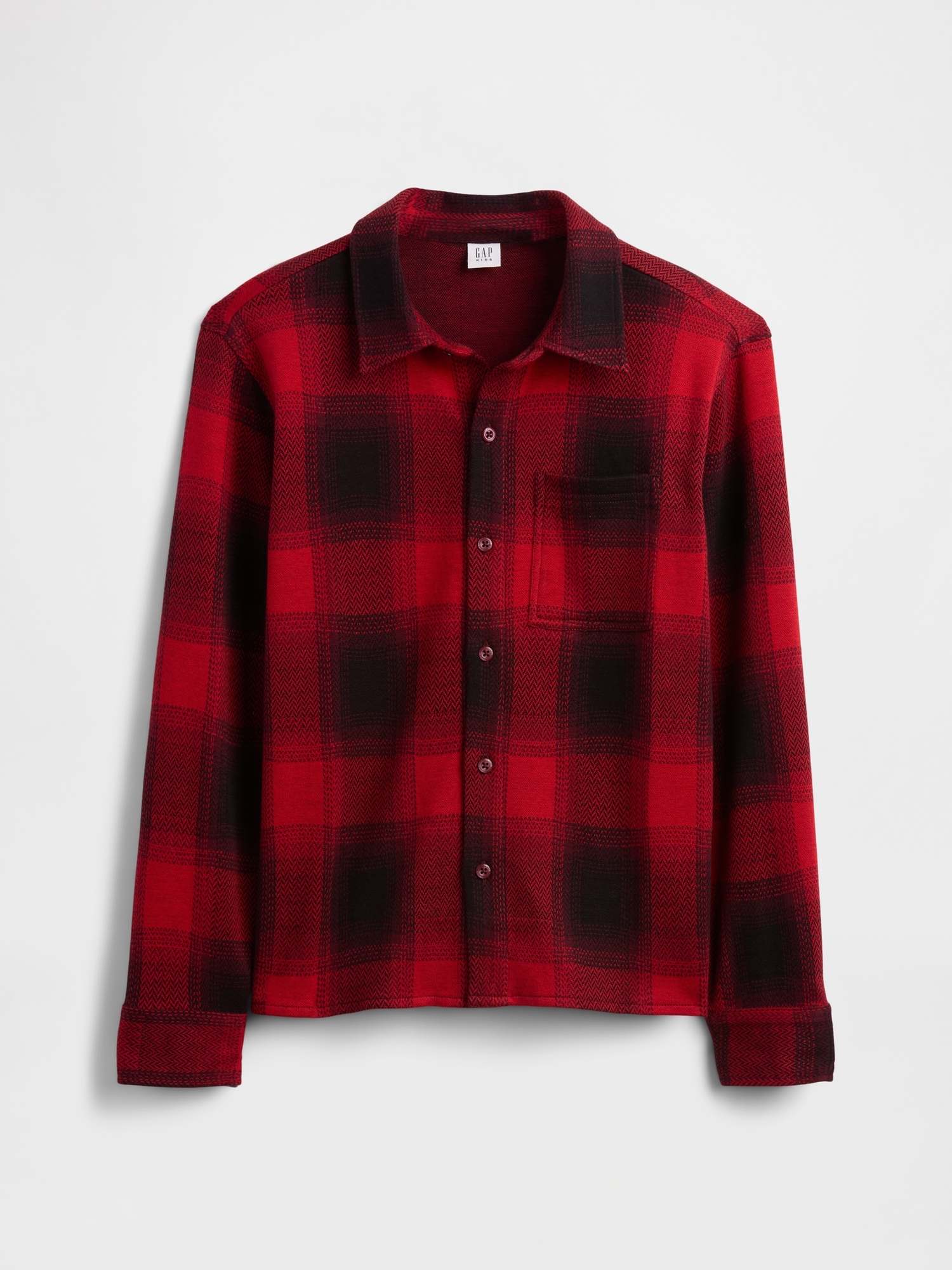 Kids Knit Jersey Plaid Shirt