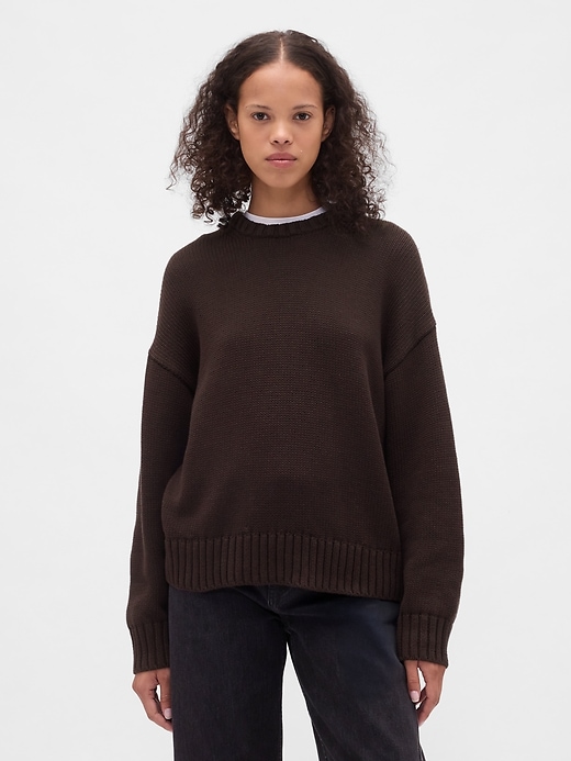 Image number 1 showing, 100% Cotton Relaxed Sweater