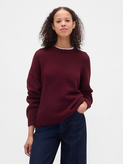 Image number 1 showing, 100% Cotton Relaxed Sweater