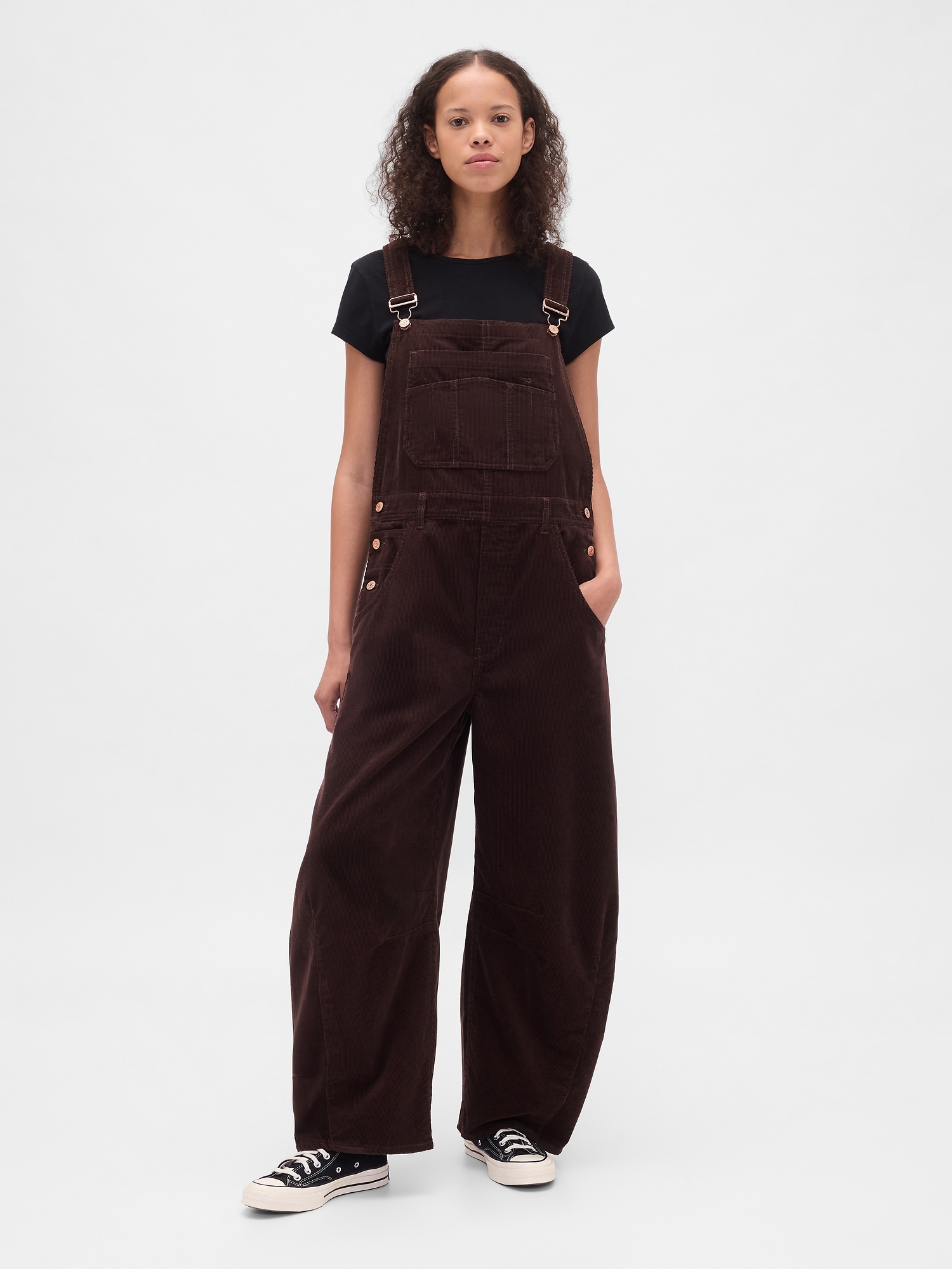 Gap Corduroy Horseshoe Overalls In Brown