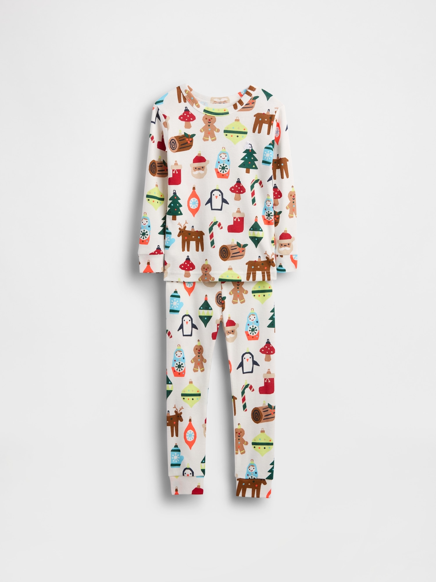 Gap Kids' Baby & Toddler Organic Brushed Cotton Holiday Pj Set In White