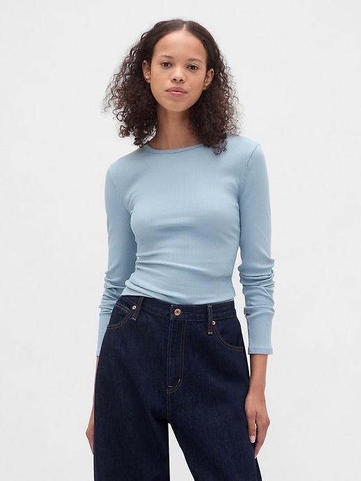 Image number 1 showing, Modern Rib Crop T-Shirt