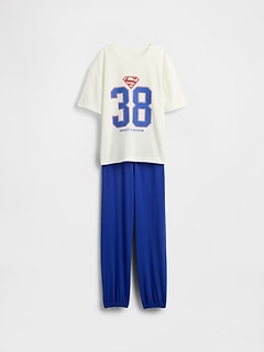 Kids Superman Oversized Recycled PJ Jogger Set