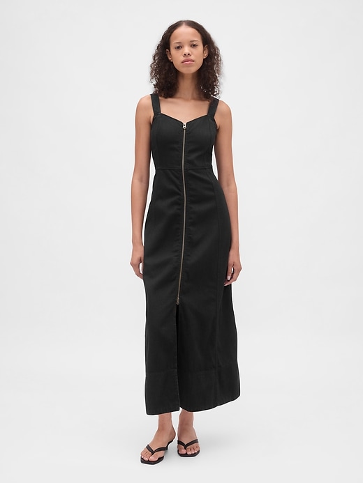 Image number 1 showing, UltraSoft Denim Zip-Front Maxi Dress