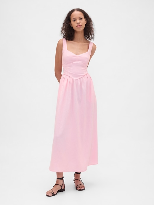 Image number 1 showing, Seamed Drop-Waist Maxi Dress