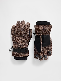 Kids Leopard Snow Gloves
