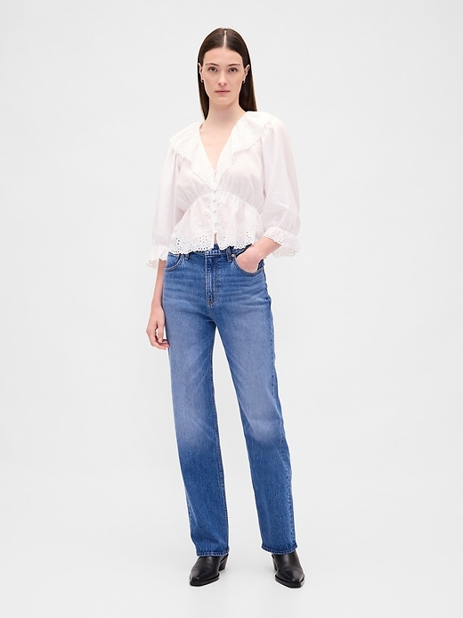 Image number 2 showing, Ruffle Collar V-Neck Top