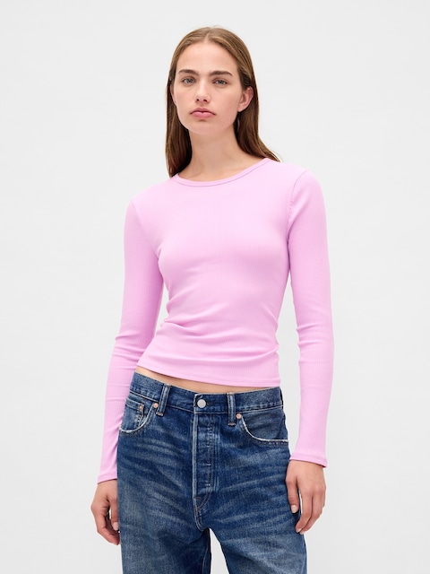 Modern Compact Rib Crop T-Shirt