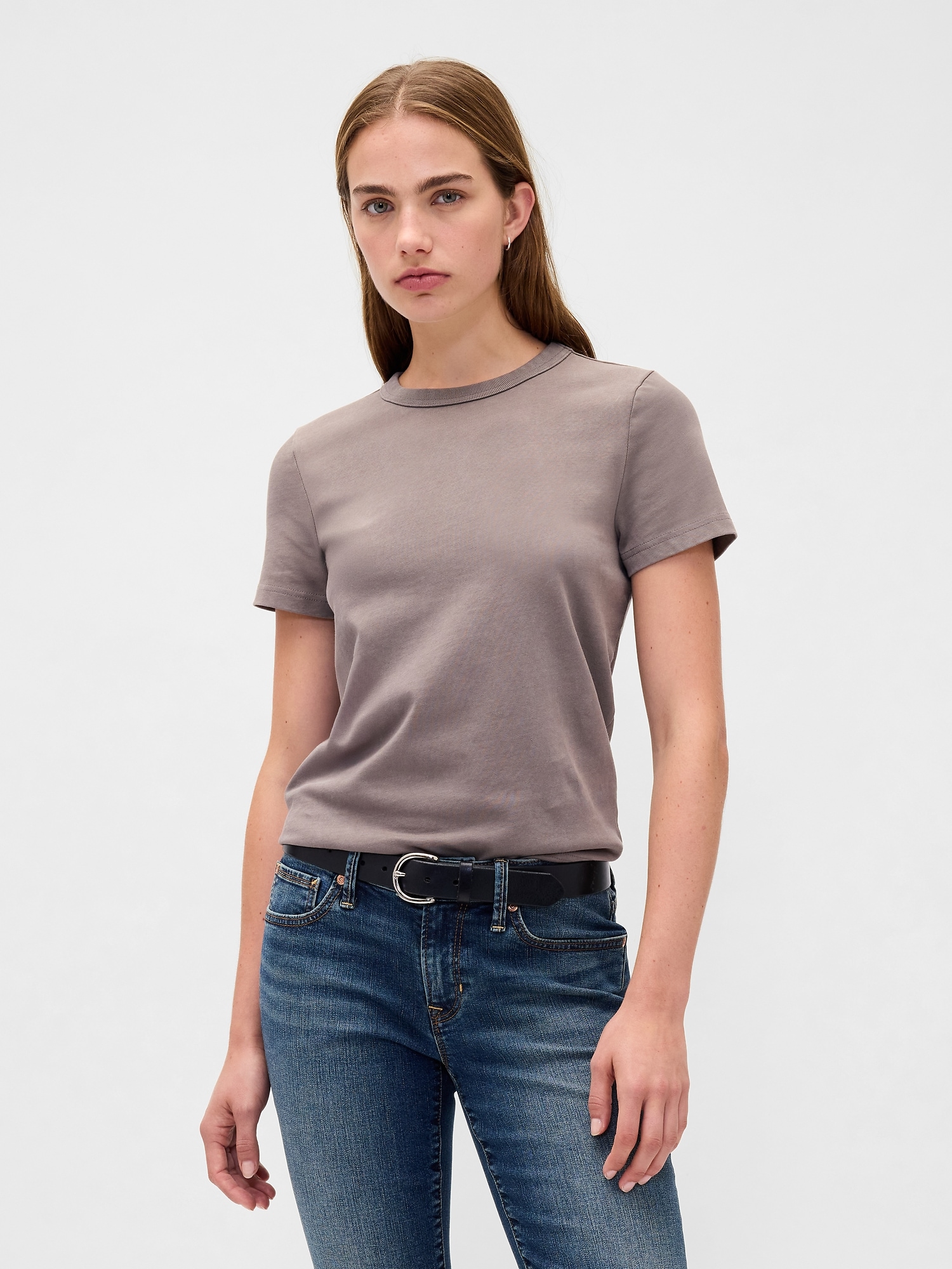 Gap Organic Cotton Vintagesoft Heavyweight T-shirt In Burgundy