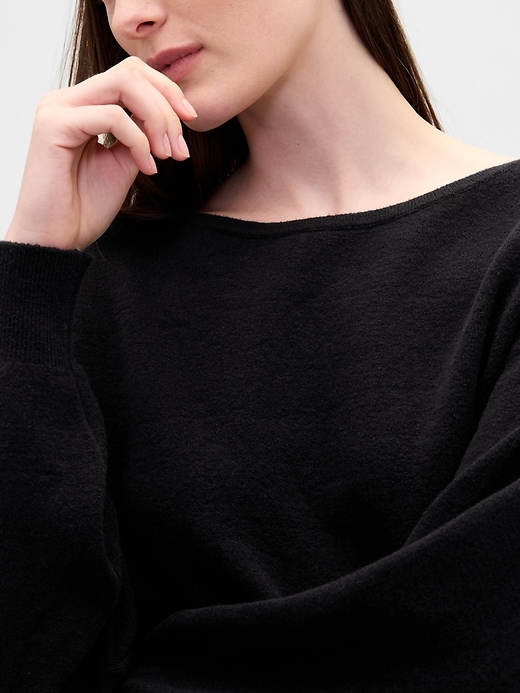 Image number 4 showing, CashSoft Stretch Lantern-Sleeve Crop Sweater