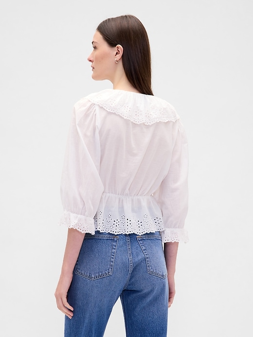 Image number 3 showing, Ruffle Collar V-Neck Top