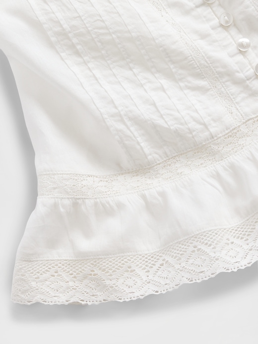 Image number 5 showing, Lace Ruffle Voile Peplum Crop Top