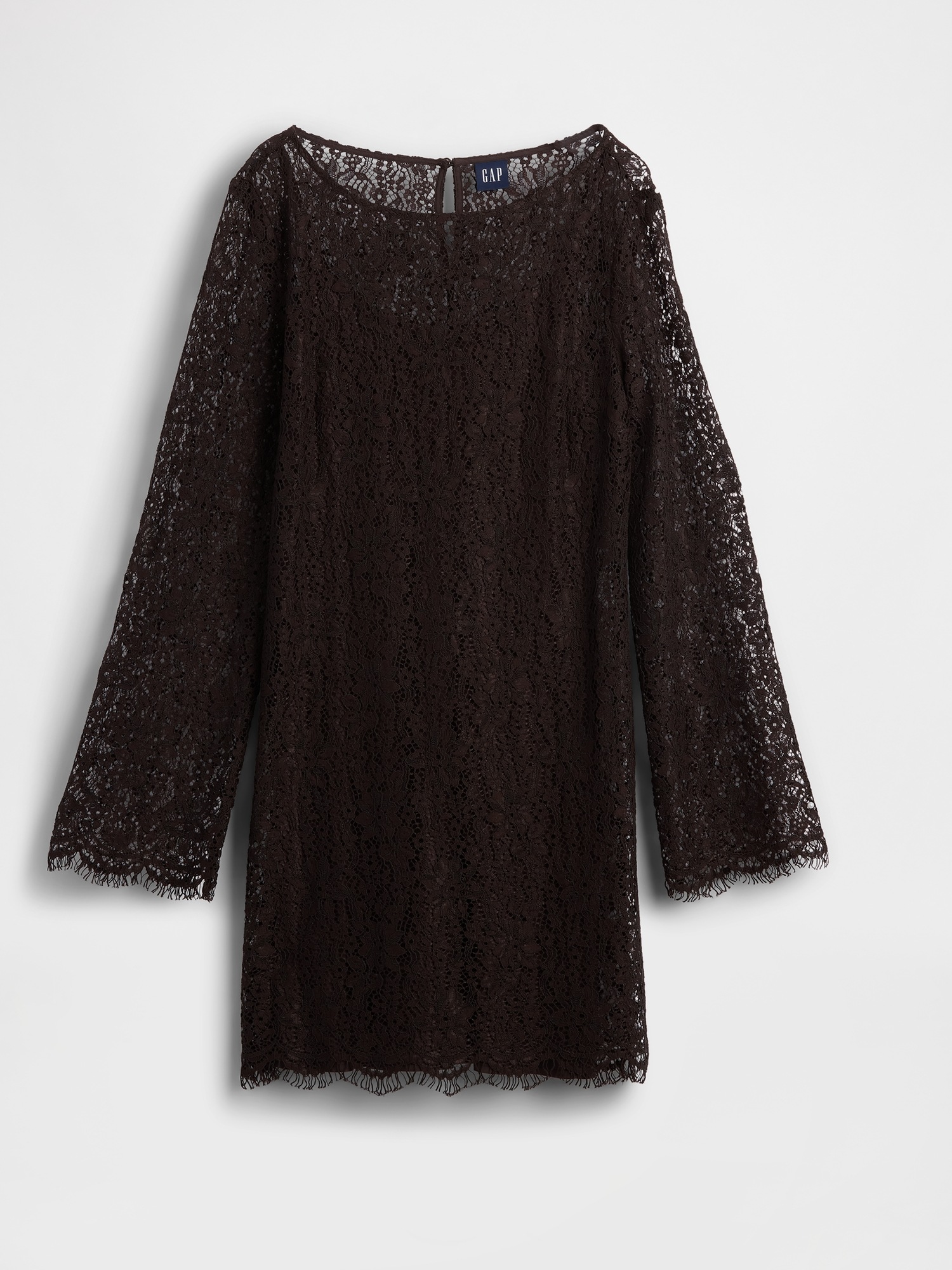 Женское платье Gap Lace Mini Shift, цвет: Коричневый — фото 4