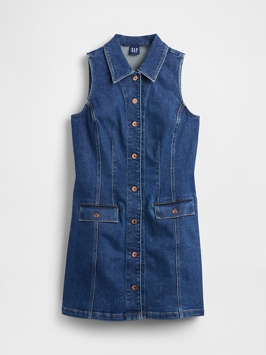 Image number 5 showing, Denim Collared Shift Mini Dress