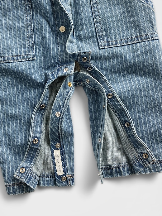 Baby Denim Stripe Utility One-Piece