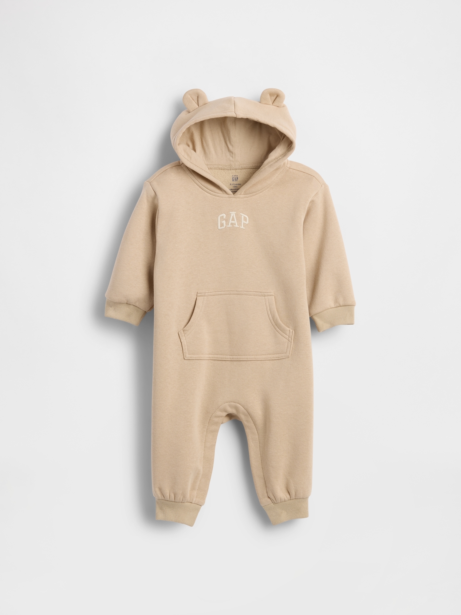 Gap Kids' Baby Vintagesoft Logo Hoodie One-piece In Neutral