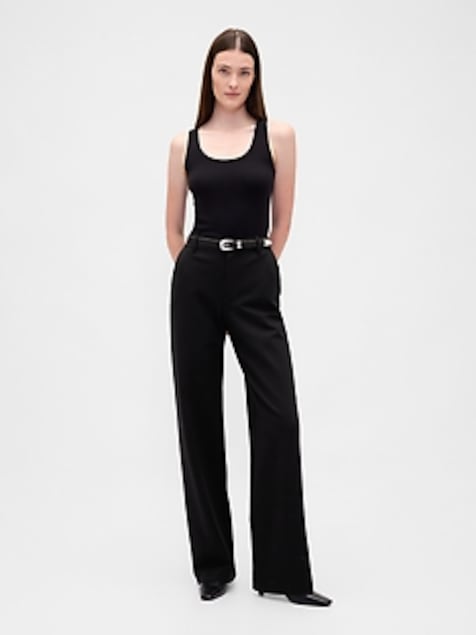 High Rise Ponte Wide-Leg Pants