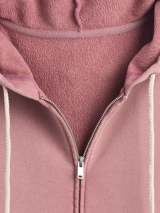 2 of 8 showing, with the color Mauve moves pink wash of product Heavyweight French Terry Oversized Zip Hoodie
